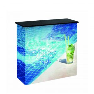Mostrador con tela tensada y luz led